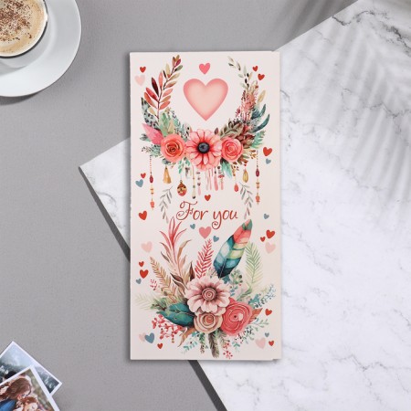 Envenue for money "For You" White Background, 17x8 cm-1