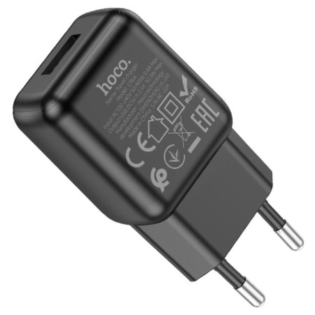 Network charger Hoco C96a, 1 USB, 2.1 A, black-2