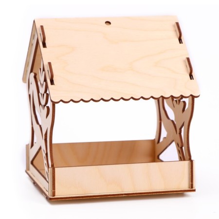 Wooden birdhouse - bird feeder "Bird"-3