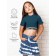 TOP for girls with short sleeves, height 128 cm, azure-blue color