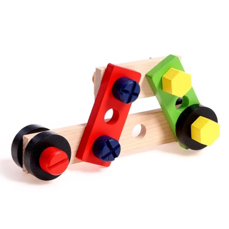 Developing game "Carpenter's set + designer in a suitcase" 7 × 30 × 23 cm, 33 elements-9