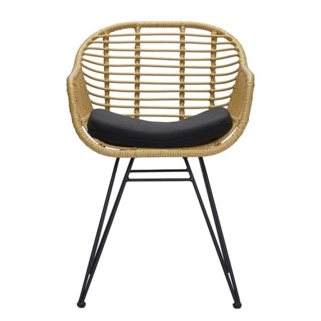Vetle Bent chair, 560 × 570 × 810 mm, artificial rattan, beige color / black-11