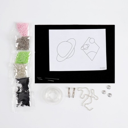 Beadwork. Brooch "Rhombus and Planet", a set for creativity-3