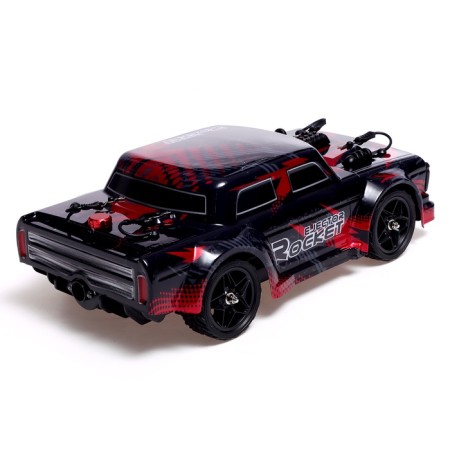 Drift radio controlled machine, drift, battery, light and smoke effects, interchangeable wheels, red color-3