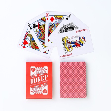 Playing cards "Game time", 54 pcs, red shirt