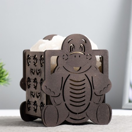 Salt lamp "Turtle" Wooden E14 15W 1.4 kg-2