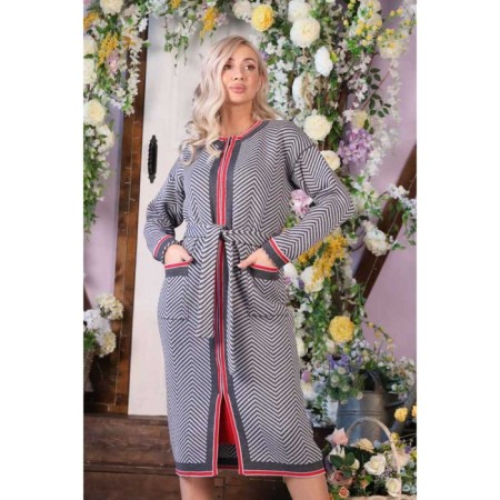 Cardigan female, size 42, gray color-7