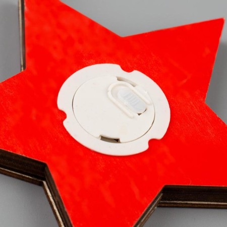 Christmas tree toy "Red Star with deer", from batteries, a glow of RGB-2