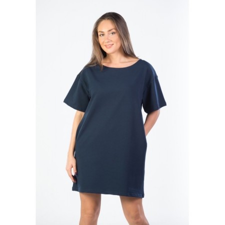 Women's dress, size 54, dark blue color-1