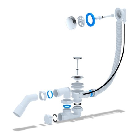 Siphon for the bathtub "Ani Plast" EM421, 520 mm, autosliv, adjustable, chromium color-1