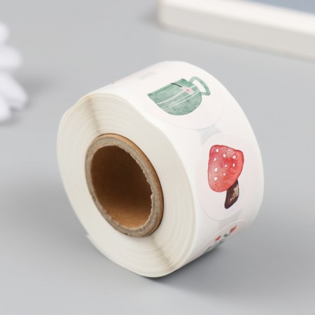 Stick Paper "Watercolor drawings" d = 2.5 cm 500 pcs in a roll 3x6.5x6.5 cm-1
