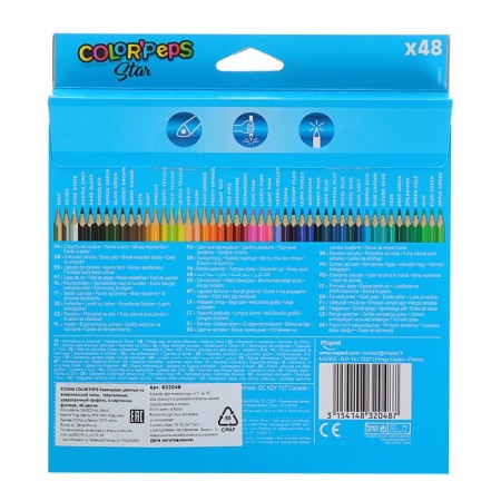 Three -sided pencils, 48 ​​colors, Maped Color Peps, shockproof stiffle-3