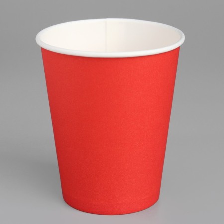 A glass of paper "red" for hot drinks, 250 ml, diameter 80 mm