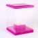 Box for flowers with a vase and PVC windows are folding, 23 x 30 x 23 cm, plain, lavender