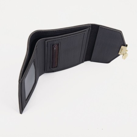 Women's wallet on the button, black color-3