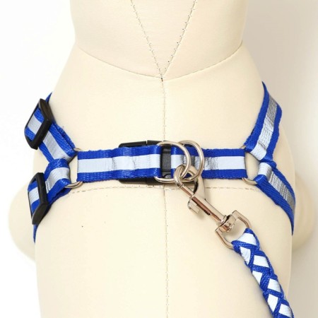 Set "braid", fluorescent, leash 115 x 1 cm, og 32-48 x 1.5 cm, blue-4