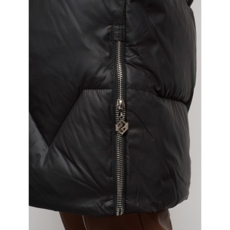Coat insulated winter female, size 48, black color-10