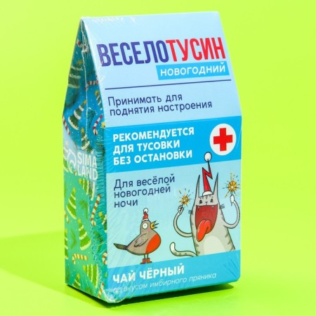 New Year! Black tea in the House "Veselotusin New Year", taste: gingerbread gingerbread 20 g.-6