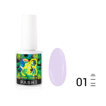 Pashe neon jungle gel polish, No. 01 delicate lavender, 9 ml