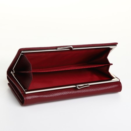 Women's wallet on a magnet, burgundy color-3