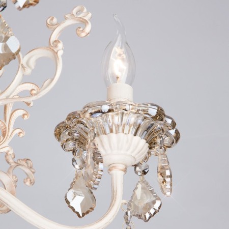 Elisha 5x60W E14 chandelier white with gold-2