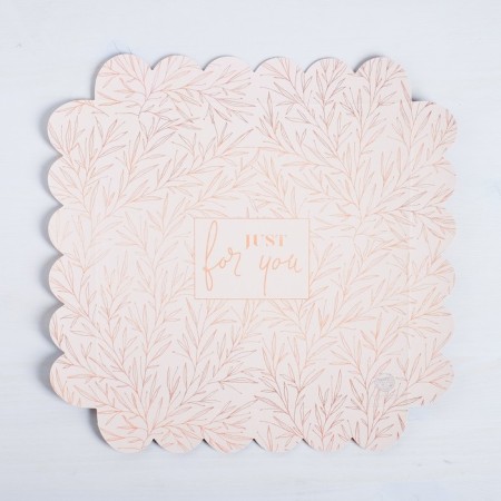 Cookie box, confectionery packaging with PVC lid, just for you, 21 x 21 x 3 cm-2