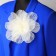 Textile “flower” brooch voluminous, weightless, white color
