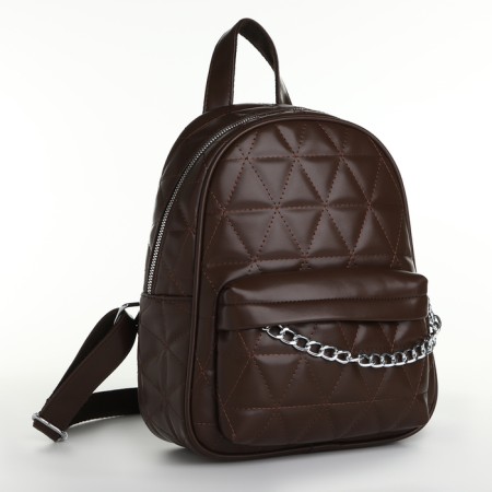 Women's backpack on lightning, brown color