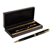 Handle Gift ball in the leatherette case is swivel pb s, black/gold housing