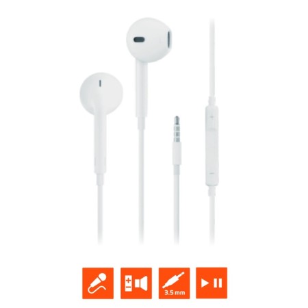 Hopower GPHP05 headphones, wired, inserts, microphone, 1.2 m, white