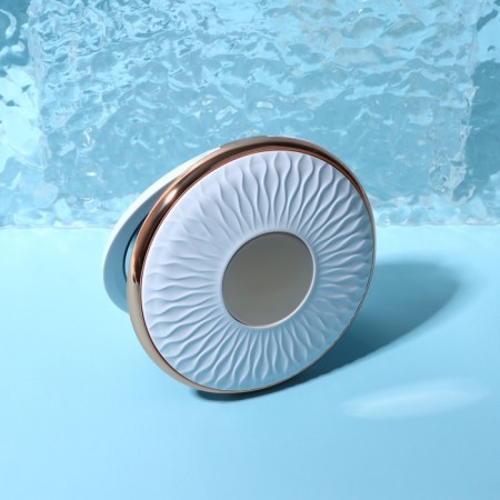 Mirror folding "pattern", d = 9 cm, white/pink gold color-3
