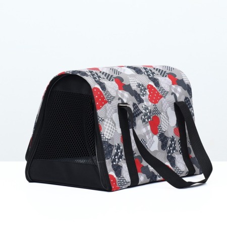 Bag - Animal carrying "Print", size S, 39 x 23 x 27 cm, hearts
