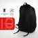 Youth backpack with lightning, 4 pockets, black/red color