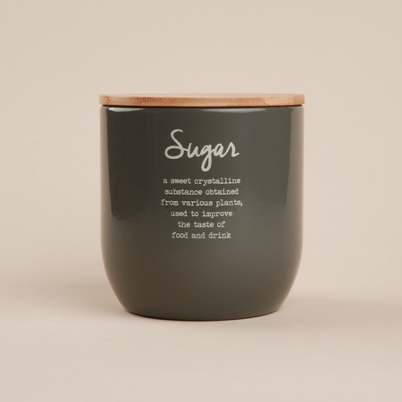 Sugar Bank SL Home, 12 × 12 cm, gray color, with a bamboo lid-5