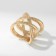 Ring Metal "Trend" double section, color gold, size 18