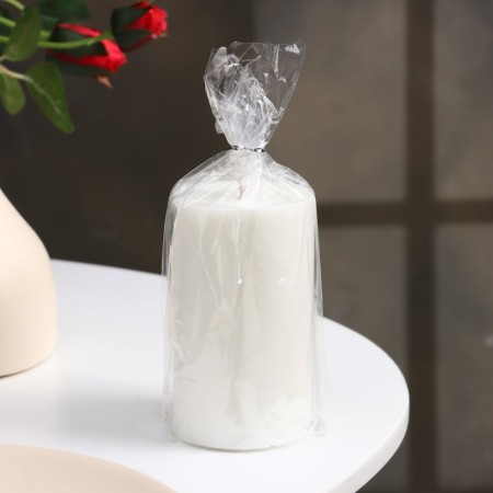Candle-cylinder smooth, 6x10 cm, white, 20 hours-2