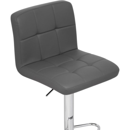 Barpered chair PASKAL Metal/Eco -leather, chrome/gray 43x53x89 cm-4