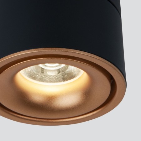 Ceiling accent light (SPOT) ELEKTROSTANDARD, KLIPS LED 15 W, 100x100x106 mm, IP20, black matte/gold color-2