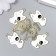 Decor for creativity metal, enamel "A kitten with a spot on the eye" White 2.6x1.5 cm