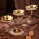 Brass Brass for 3 candles "Three Budons" with mother -of -pearl 25.5x10x18.5 cm