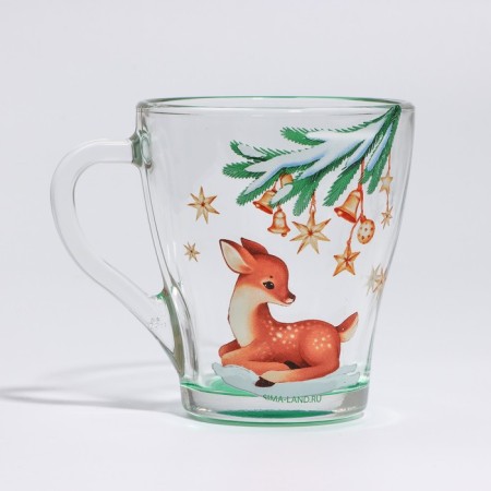 Gift set of New Year's mugs of glass "Curvat and comfort!", 2 pcs-4