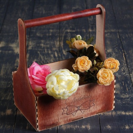 Wooden Kashpo 24 × 12 × 22 cm Maloni Demur "with love", give a red tree beautifully