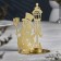 Snowman Snowman Metal for one candle, 7.5x10.7x15 cm, gold