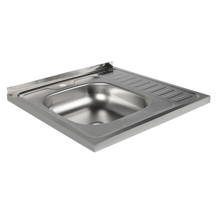 Kitchen sink "Vladiks", invoice, without siphon, 60x60 cm, left, stainless steel 0.4 mm-1