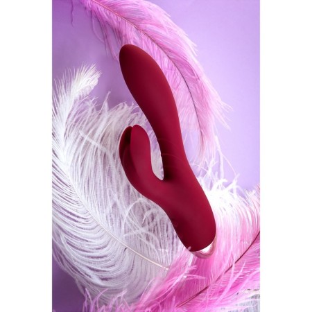 Vibrator with clitoral stimulant L’Eroina by Toyfa Mion, silicone, burgundy, 22 cm-2