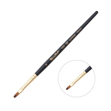 RUBLOFF brush synthetics, imitation column, oval, series 1S35 No. 6, short black matte handle, yellow clip