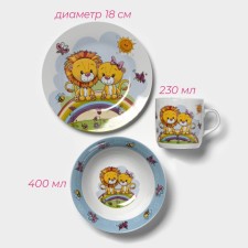 A set of children's dishes of the shade 