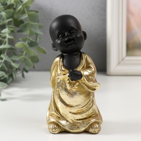 Polystone souvenir "Little Buddha in gold. Joy" MIX 6x5.6x13 cm-1