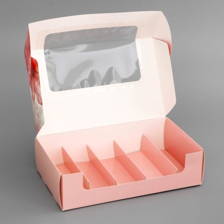 Box for 5 eclairs, confectionery packaging "Sweet moments", 25.2 x 15 x 6.6 cm-3