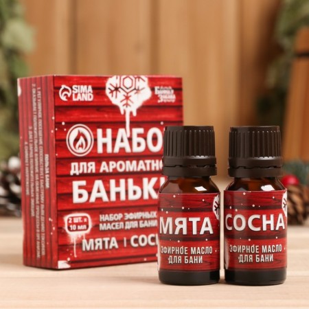 Set 2 essential oils 10 ml "for a fragrant bath" mint, pine